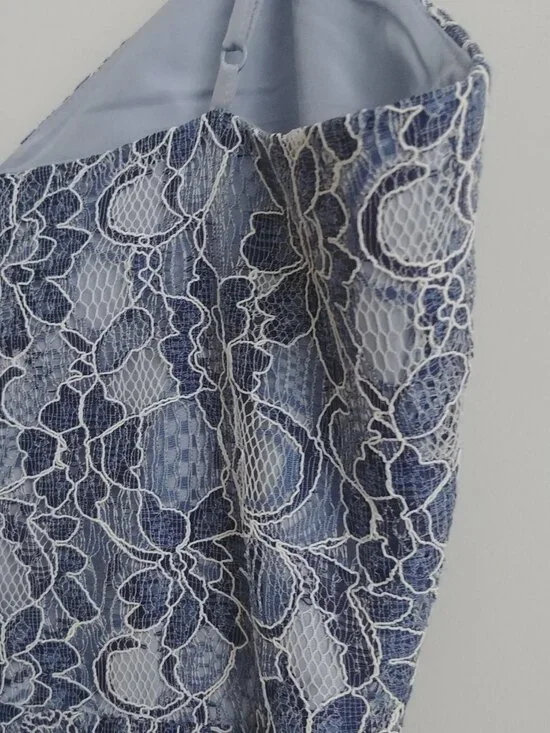 Jack BB Dakota blue lace spaghetti strap midi dress size 6 - Picture 9 of 16
